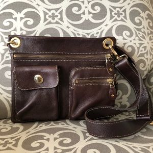 Genuine leather ROOTS Canada crossbody bag